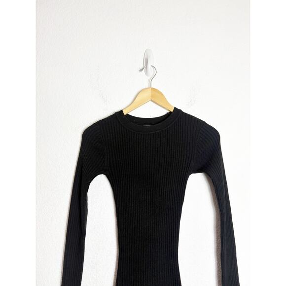 Lovers + Friends Around the Fire Ribbed Midi Sweater Dress Size XS Black Knit - Picture 4 of 14